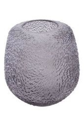 Orsina Colbie Medium Embossed Grey Glass Vase - thumbnail 2