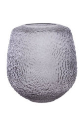 Orsina Colbie Medium Embossed Grey Glass Vase - thumbnail 1