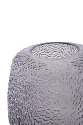 Orsina Colbie Medium Embossed Grey Glass Vase - thumbnail 4