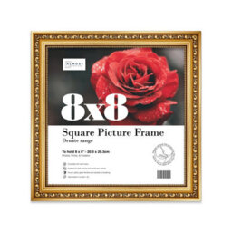 8X8 Gold Ornate Picture Frame (20.3 X 20.3Cm) Poster, Photo, Artwork, Gallery Wall Or Print - thumbnail 1