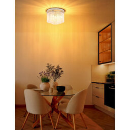 Luminosa Lighting Luminosa Gorley Ceiling Light Matt Sand, Glass Rods, 5X E14 - thumbnail 2