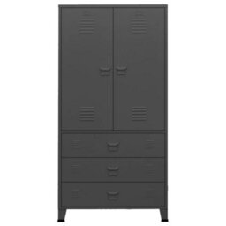 Vidaxl Industrial Wardrobe Anthracite 90X50X180 Cm Metal - thumbnail 3