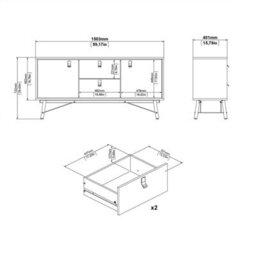 Wyld Haus Juno Matt Black Walnut Sideboard 2 Doors 2 Drawers - thumbnail 9