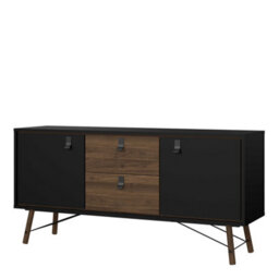 Wyld Haus Juno Matt Black Walnut Sideboard 2 Doors 2 Drawers - thumbnail 4