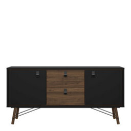 Wyld Haus Juno Matt Black Walnut Sideboard 2 Doors 2 Drawers - thumbnail 3