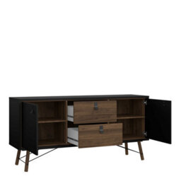 Wyld Haus Juno Matt Black Walnut Sideboard 2 Doors 2 Drawers - thumbnail 6