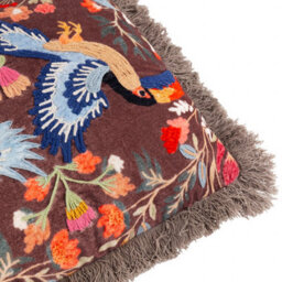 Wylder Mirrored Toucan Embroidered Polyester Filled Cushion - thumbnail 4