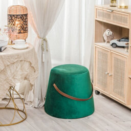 Nordlys Green Velvet With Rope Pouf Vintage Style Living Room - thumbnail 4