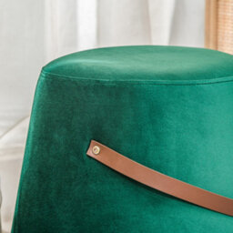 Nordlys Green Velvet With Rope Pouf Vintage Style Living Room - thumbnail 7
