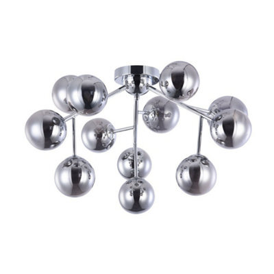Luminosa Lighting Luminosa Dallas Semi Flush Ceiling Lamp Chrome, 12 Light, G9 - image 1