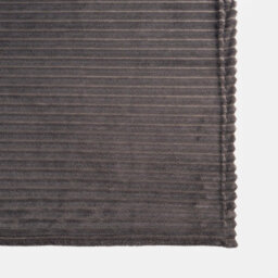 OHS Ribbed Fleece Throw Over Bed Blanket Plush Supersoft Travel Bedspread, Charcoal - thumbnail 4