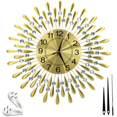Diamante Beaded Crystals Quartz Jeweled Wall Clock Home Decor - image 1