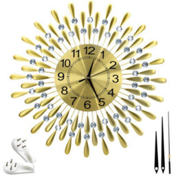 Diamante Beaded Crystals Quartz Jeweled Wall Clock Home Decor