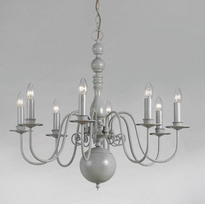 Luminosa Lighting Luminosa Bologna Flemish Grey 8 Arm Chandelier