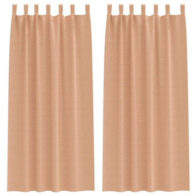 Berkfield Modern Curtains With Curtains 2 Pcs Light Brown Polyester - image 1