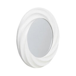 Orsina Elegant White Wall Mirror, Serene Design Mirror With Curved Swirl Frame, Decorative Large Round Mirror - thumbnail 2
