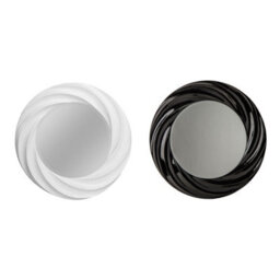 Orsina Elegant White Wall Mirror, Serene Design Mirror With Curved Swirl Frame, Decorative Large Round Mirror - thumbnail 3