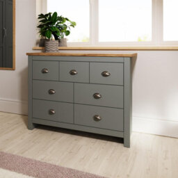 Timber Art Design Lisbon Light Grey Bedroom Chest Of Drawers 3+4 7 Drawer Storage Cabinet Furniture - thumbnail 3