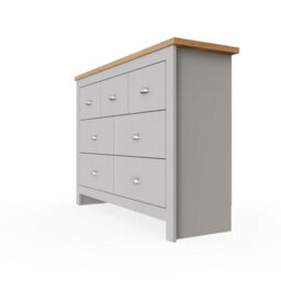 Timber Art Design Lisbon Light Grey Bedroom Chest Of Drawers 3+4 7 Drawer Storage Cabinet Furniture - thumbnail 5