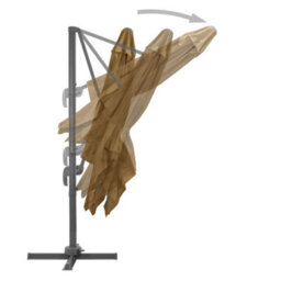 Walplus Garden Parasol With Portable Base Taupe - thumbnail 6