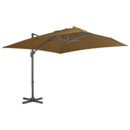 Walplus Garden Parasol With Portable Base Taupe - thumbnail 2