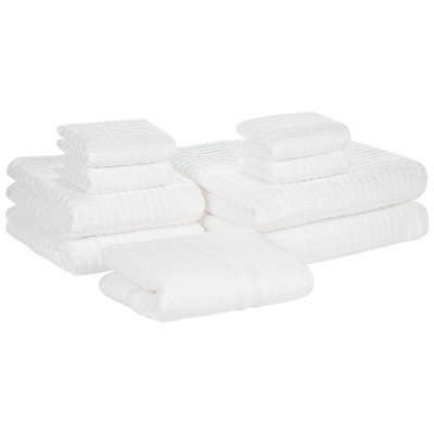 Beliani Set Of 9 Towels Atai Cotton White - image 1