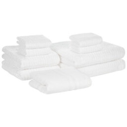 Beliani Set Of 9 Towels Atai Cotton White - thumbnail 1
