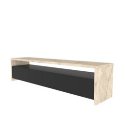 "Decorotika Vertu Tv Stand For Tvs Up To 59"" Travertine Black" - thumbnail 7