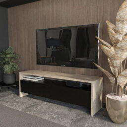 "Decorotika Vertu Tv Stand For Tvs Up To 59"" Travertine Black" - thumbnail 5