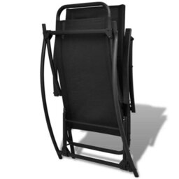 Berkfield Garden Rocking Chair Steel And Textilene Black - thumbnail 6