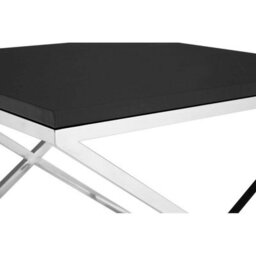 Orsina White And Black End Table, Modern Rectangular Side Table, Wood And Metal Side Table, Metal Bedside Table - thumbnail 3