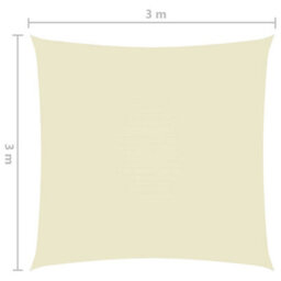 Berkfield Sunshade Sail Oxford Fabric Square 3X3 M Cream - thumbnail 6