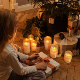 Long Life Lamps Company Set Of 3 Usb Rechargeable Led Wax Gold Glass Flameless Candles With Remote Control - thumbnail 8