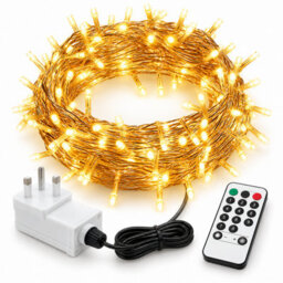 Shopnbits 15M 120 Led Fairy Lights Warm White, Ip65 Waterproof, 8 Modes Remote Timer, Indoor Outdoor - thumbnail 1