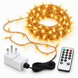 Shopnbits 15M 120 Led Fairy Lights Warm White, Ip65 Waterproof, 8 Modes Remote Timer, Indoor Outdoor - thumbnail 3