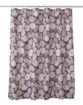 GoodHome Lunda Grey Pebble Shower Curtain (W)180Cm - image 1