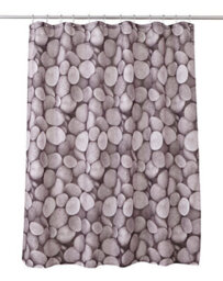 GoodHome Lunda Grey Pebble Shower Curtain (W)180Cm