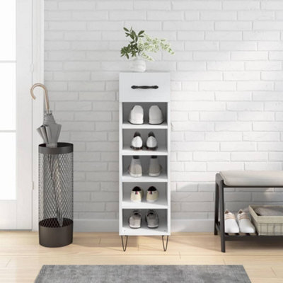 Berkfield Shoe Cabinet White 30X35X105 Cm Engineered Wood - image 1