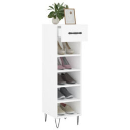 Berkfield Shoe Cabinet White 30X35X105 Cm Engineered Wood - thumbnail 4