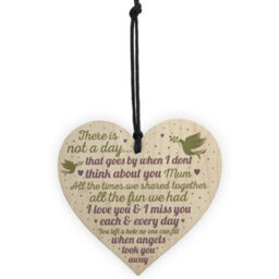 Red Ocean Mum Memorial Bauble Christmas Tree Plaques Wooden Heart Decoration Sign Gift - thumbnail 5