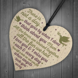 Red Ocean Mum Memorial Bauble Christmas Tree Plaques Wooden Heart Decoration Sign Gift - thumbnail 6