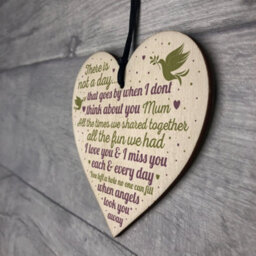 Red Ocean Mum Memorial Bauble Christmas Tree Plaques Wooden Heart Decoration Sign Gift - thumbnail 7