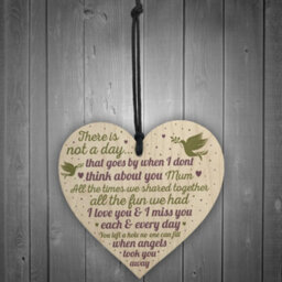 Red Ocean Mum Memorial Bauble Christmas Tree Plaques Wooden Heart Decoration Sign Gift - thumbnail 2