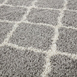 The Rugs Moroccan Shaggy Rugs And Runners Soft  High Pile Grey And Ivory Living Room Kitchen Hallway 710 - thumbnail 2