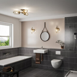 Luminosa Lighting Elstead Feiss Urban Restoration 3 Light Semi Flush Dark Antique Brass Ip44 - thumbnail 5
