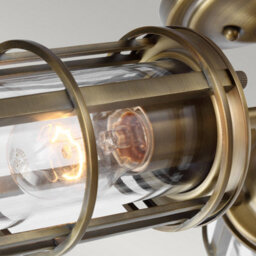 Luminosa Lighting Elstead Feiss Urban Restoration 3 Light Semi Flush Dark Antique Brass Ip44 - thumbnail 3