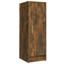 Berkfield Shoe Cabinet Smoked Oak 32X35X92 Cm Engineered Wood - thumbnail 5