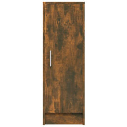 Berkfield Shoe Cabinet Smoked Oak 32X35X92 Cm Engineered Wood - thumbnail 6
