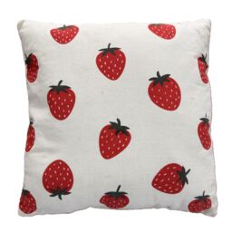 Cream & Red Strawberry Indoor Cushion 2 Pack (L)40Cm (W)40Cm - thumbnail 2