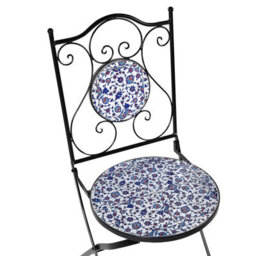 Beliani Set Of 2 Folding Garden Chairs Black Iron Frame Finish - thumbnail 8